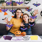 Qyeahkj 36 Set Halloween Bat Suncatchers Crafts for Kids DIY Hanging Bat Window Tissue Paper Crafts Kit Bat Hanging Decor for Ha