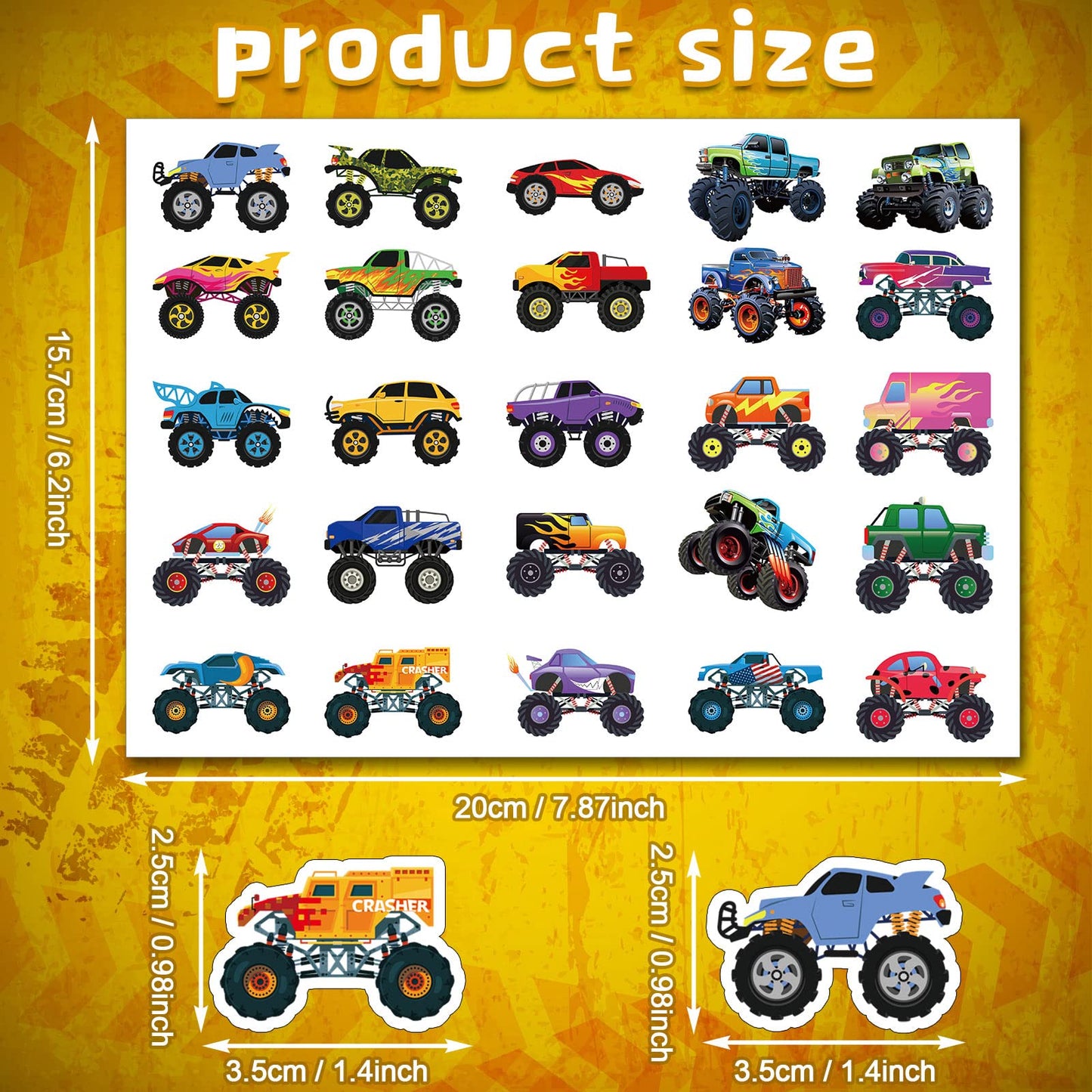 Gersoniel 500 Pcs Truck Stickers Transportation Car For Kids Boys Construction Toddler Teens Art Toys Crafts With Trucks (Truck)