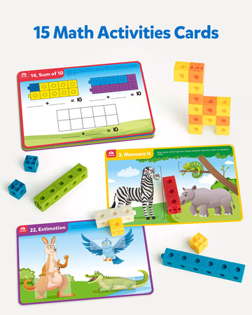Coogam Math Cubes, Manipulatives Number Counting Blocks With Activity Snap Linking Cube Math Construction Toy Gift For Preschool Learning 3 4 5 Year Old