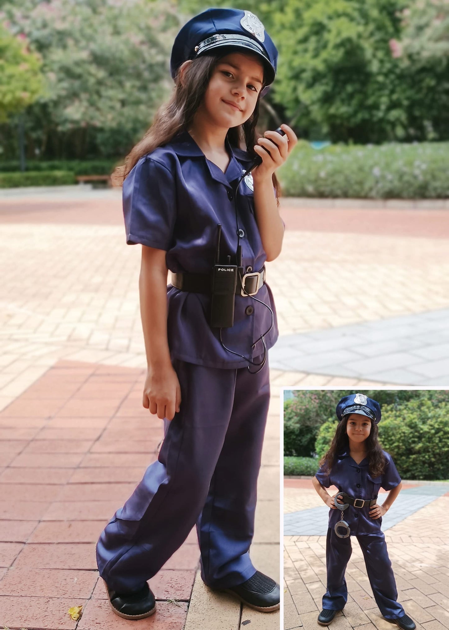 Kakalver Kids Police Officer Costume Girls Cop Costume For Halloween Police Dress Up Party Police Gifts