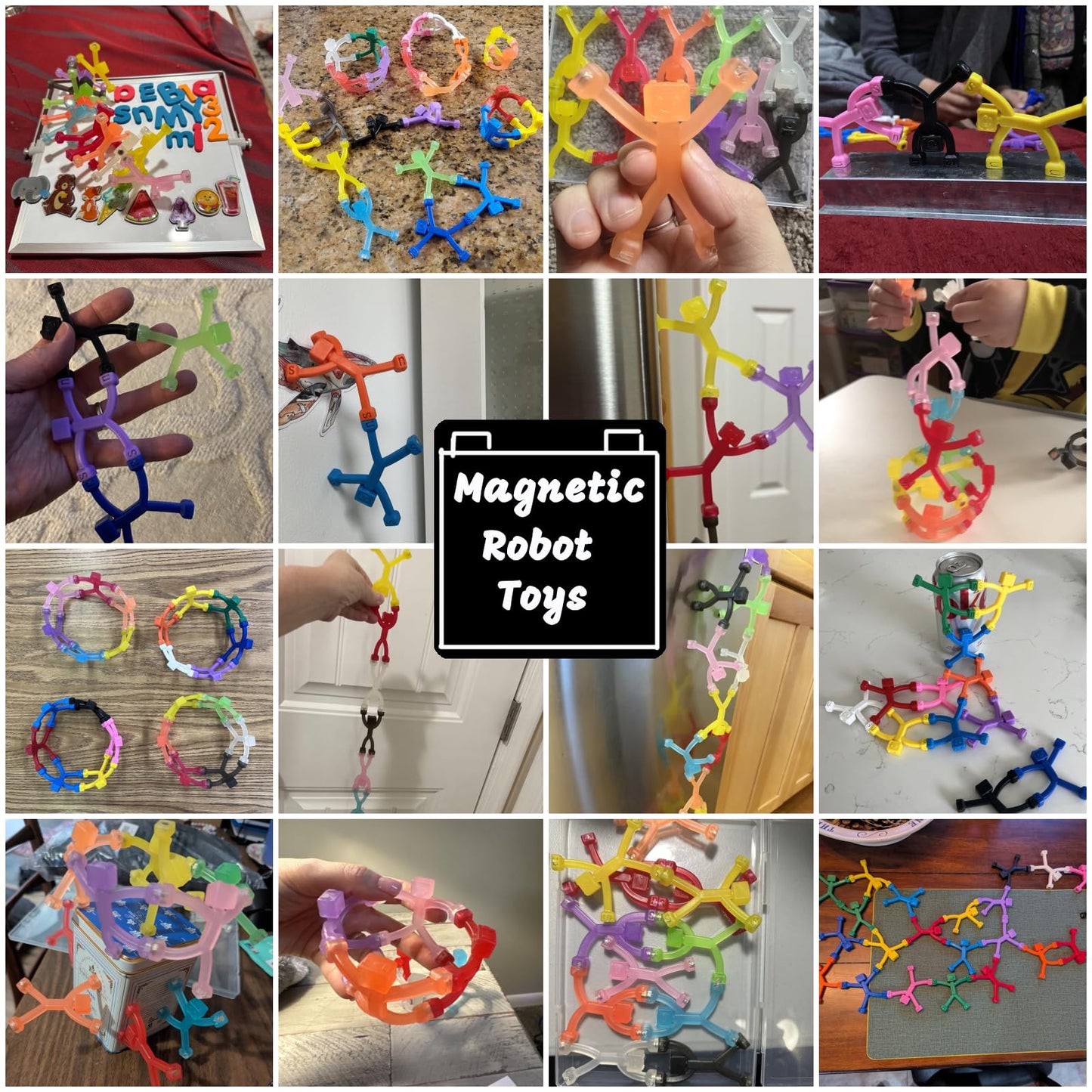 24 PCS Magnetic Travel Toys for Kids, Creative, Portable and Educational, Magnetic-People-Magnet-Men: Cute Robot & Funny Magnets