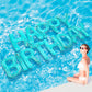 Shappy 20'' Happy Birthday Pool Large Floating Letter Balloons with Adhesive Dots Inflatable Pool Decorations for Summer Birthda