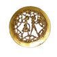 Purpledip Brass Wall Hanging Plaque 'Working Couple': Dokra Craft Tribal Artform Circle Plate Statue (11437)