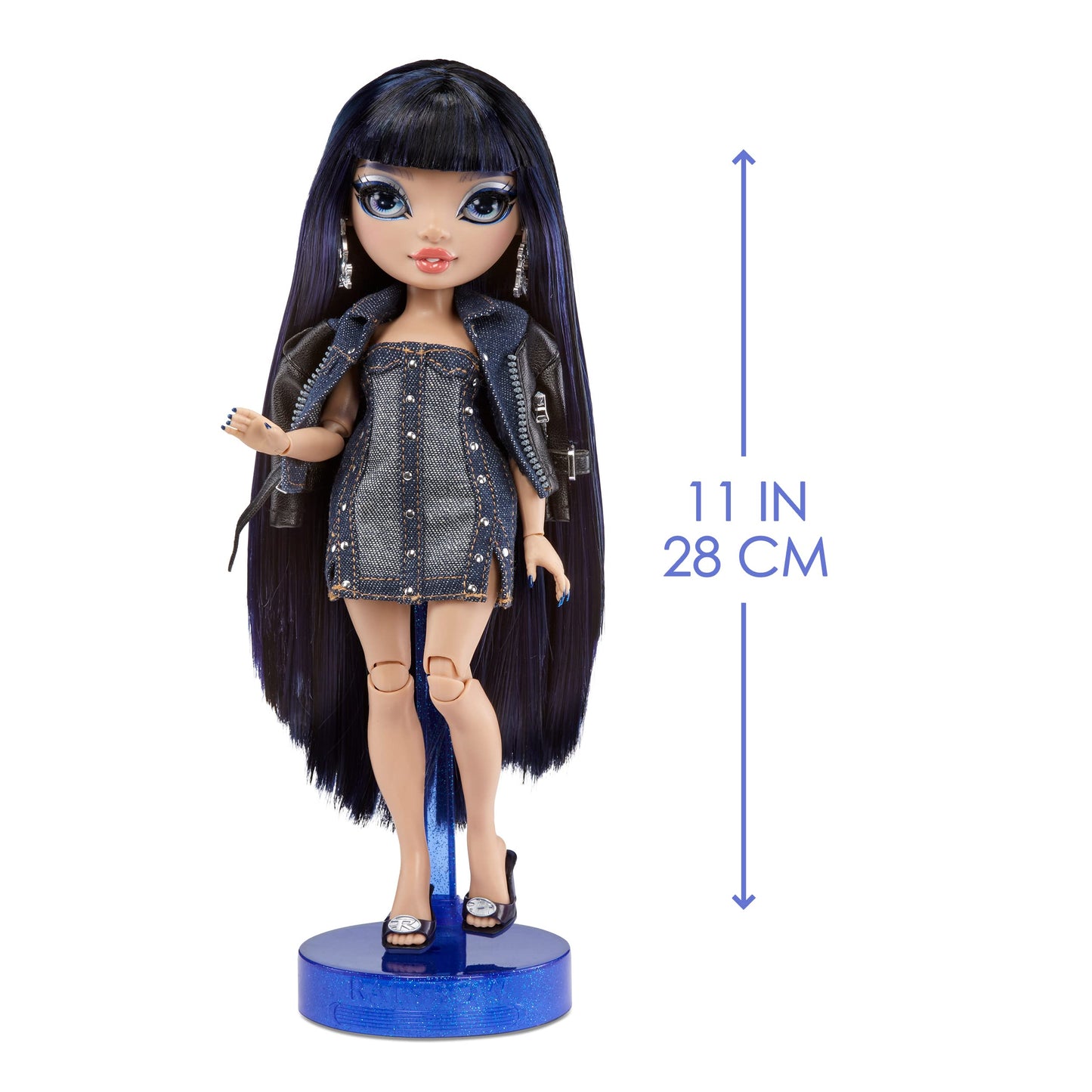Rainbow High Kim Denim Blue Fashion Doll with 10+ Accessories - Ideal Gift for Kids 4-12 Years Old, Model 583158EUC