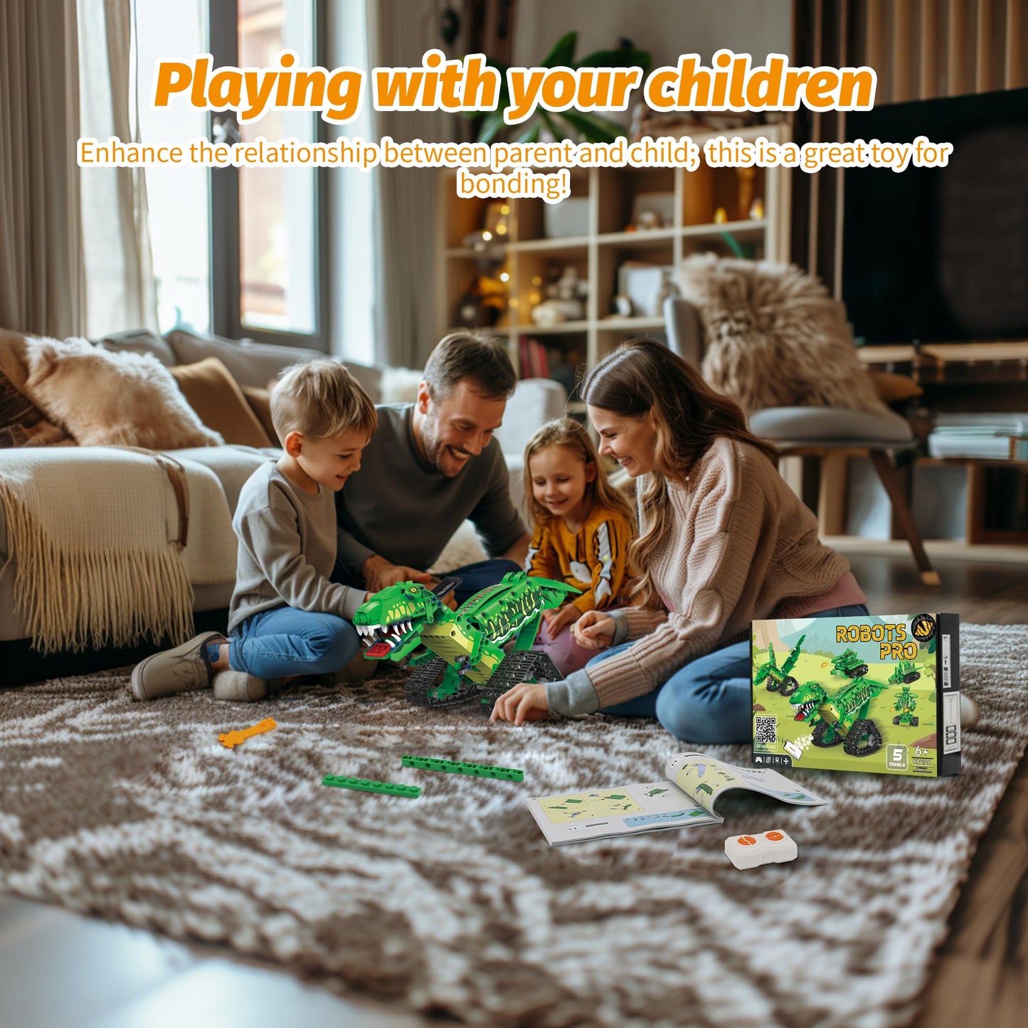 Akwme Rc Robot Building Set - 5 In1 T. Rex Toy With App Or Remote Control, Diy Engineering Robotics/Mech Dinosaur/Dragon Warrior