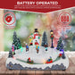 Top Treasures Animated Christmas Village Skating Pond - Lighted Musical Snow Scene, 11x7.5 In, Ceramic, Multicolor