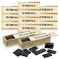 Playbees Mini Wooden Dominoes Set - 12 Pack - Classic Double Six Domino Game In A Wooden Case - Educational Board Games & Activi