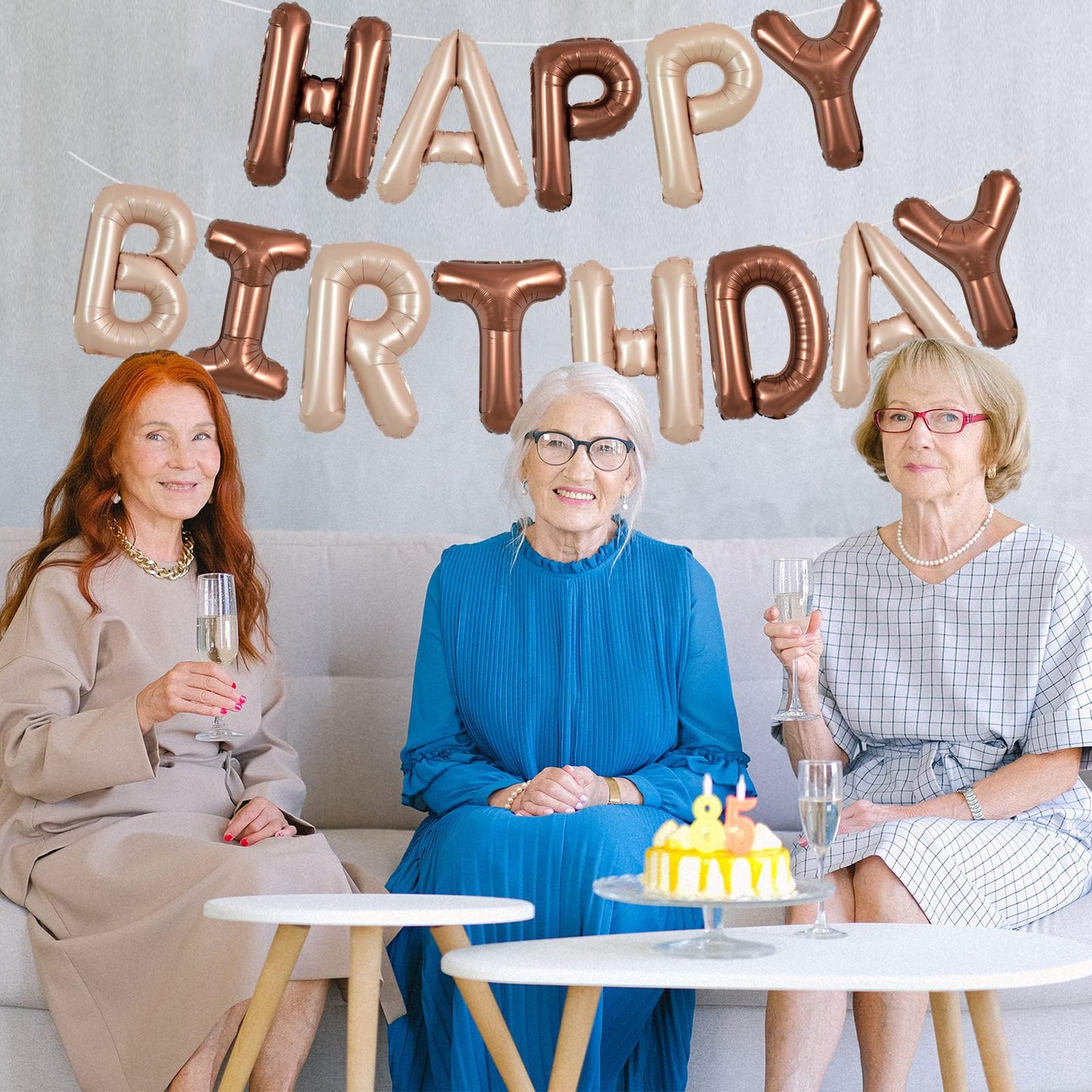 Toniful Light Brown Chocolate Happy Birthday Balloons Banner 16 Inch Mylar Foil Letters Birthday Sign Reusable For Girls Boys Ki