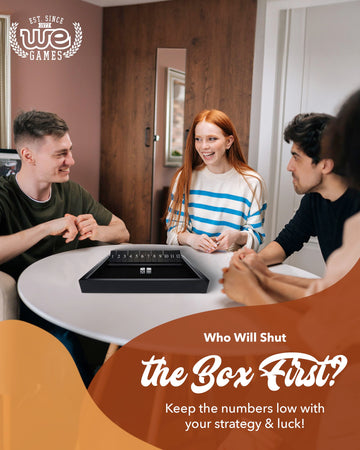 WE Games Wooden Shut The Box - Close The Box Set Pub Game with 12 Number Tiles & 2 Dice Games - 13.5    Black Stained Finish, fo
