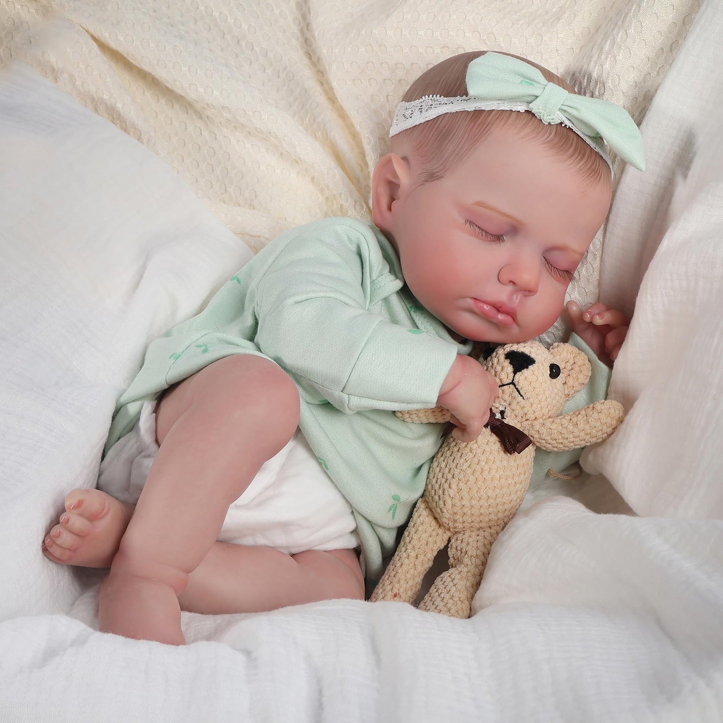 Fancci Reborn Baby Dolls, 20Inch Cute Soft Vinyl Realistic-Newborn Baby Dolls Poseable Real Life Lifelike Baby Dolls W/Doll Acce
