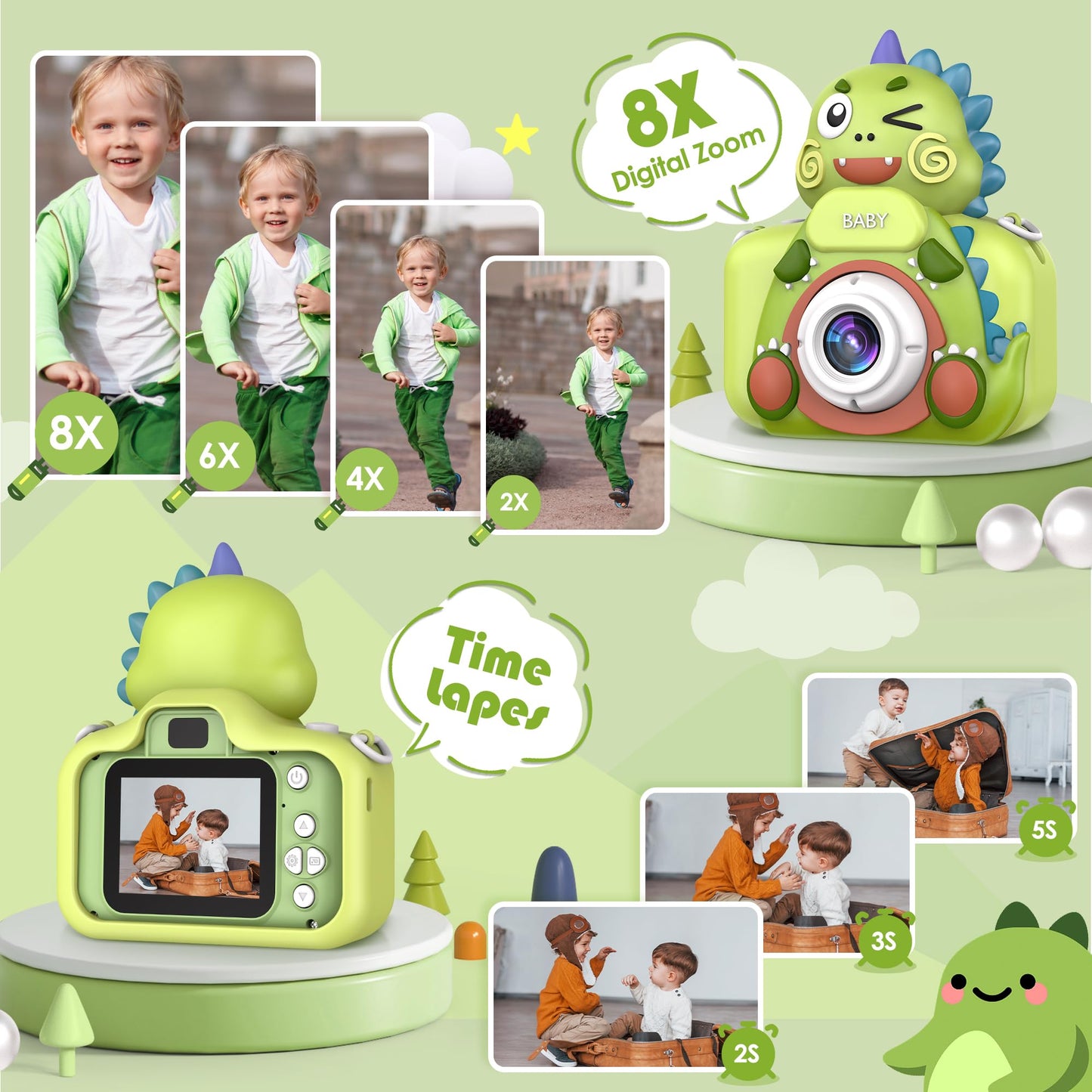 Bistfy Kids Camera 48Mp And 1080P Hd Digital Selfie Video Camera For Kids Age 3-12 Year Old Boys And Girls, Ips Screen With 32Gb