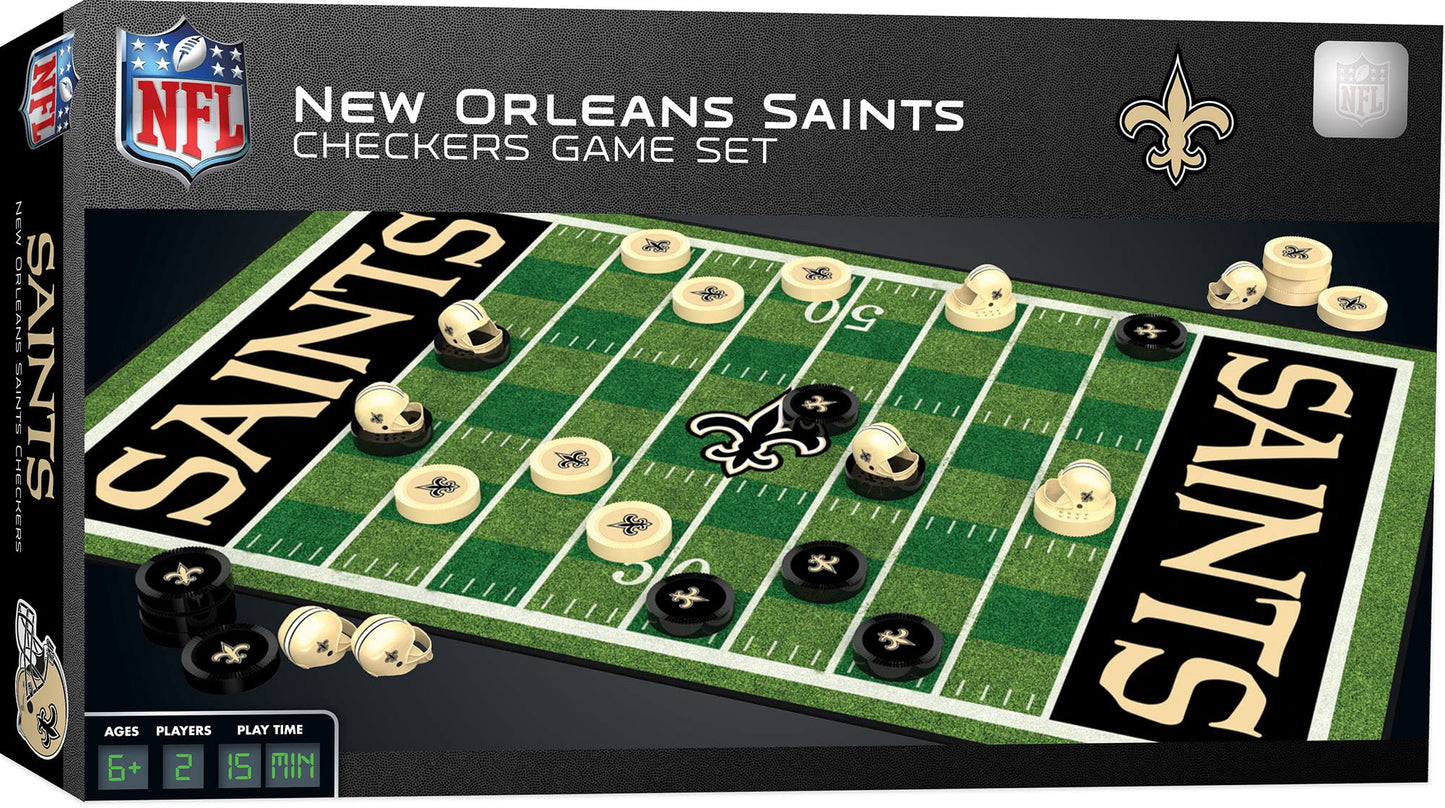 MasterPieces Family Game - NFL New Orleans Saints Checkers - Officially Licensed Board Game for Kids & Adults , 13 x 21
