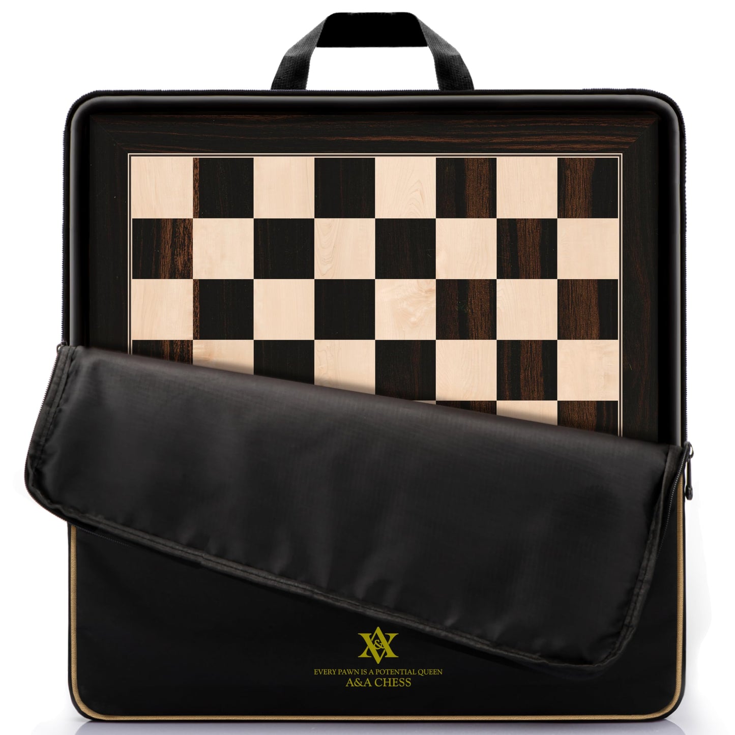A&A 21.25' Professional Wooden Tournament Chess Board/African Palisander & Maple Inlay / 2.25' Squares W/O Notation