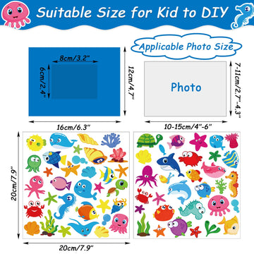 Chiazllta 30 Pcs Summer Under The Sea Craft Kits For Kids Preschool Ocean Animal Diy Picture Frame Crafts Kindergarten Back To S
