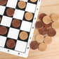 QuadPro Wooden Checkers Pieces Only  30 Wood Backgn Pieces with 5 Dice & Storage Bag  enhanced Wood Pieces for Backgn and Checkers  Ideal for Replacement or Spare Pieces