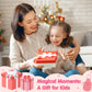 R HORSE 2 Pcs Kid Apron and Chef Hat Set, Rose Red Adjustable Children Kitchen Apron Role Play Chef Toy Cooking Baking Painting