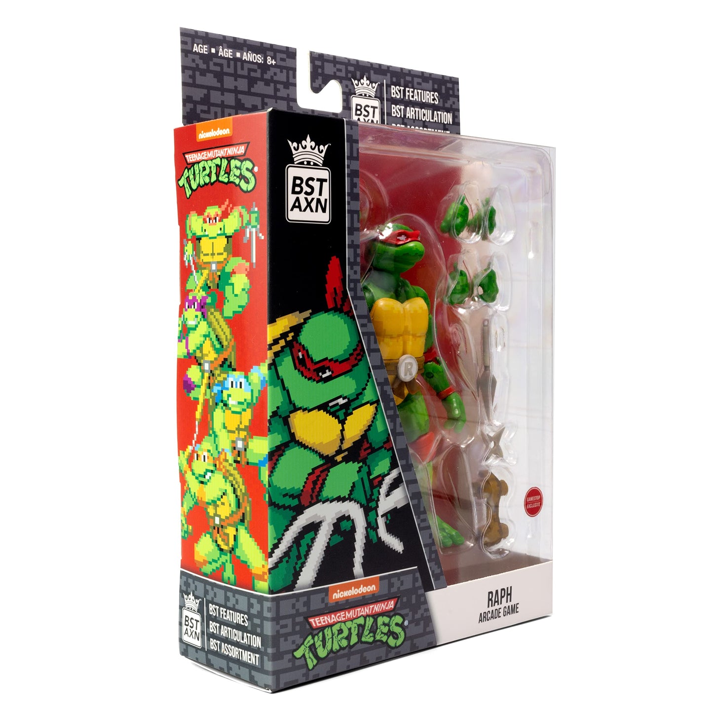 The Loyal Subjects Teenage Mutant Ninja Turtles Bst Axn Action Figure Nes 8-Bit Raphael Exclusive 13 Cm, Multicoloured (Batmntrapwb04)
