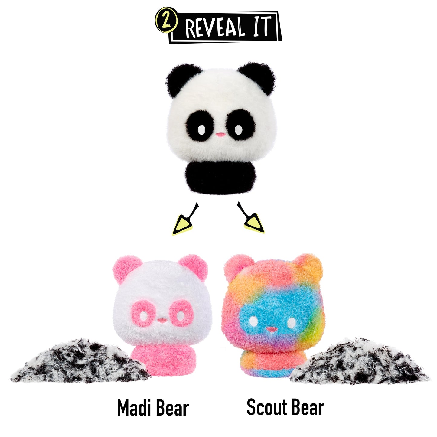 Fluffie Stuffiez Panda Plush - Large 11" ASMR Fidget Toy, Multicolor, Ultra Soft Polyester