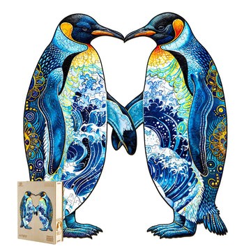 Jigfoxy Wooden Puzzles for mature-themeds  Penguin Wood Puzzles mature-themed  Unique Animal Shape Wooden Jigsaw Puzzles for mature-themeds  Birthday Gifts for Puzzle Lovers  Family  Friend (M-11.4 * 10.2in-185pcs)