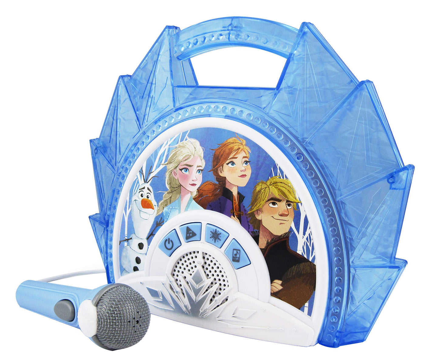 Frozen 2 Sing Along Boombox With Microphone, Built In Music, Flashing Lights, Real Working Mic For Kids Karaoke Machine, Connects Mp3 Player Aux In Audio Device