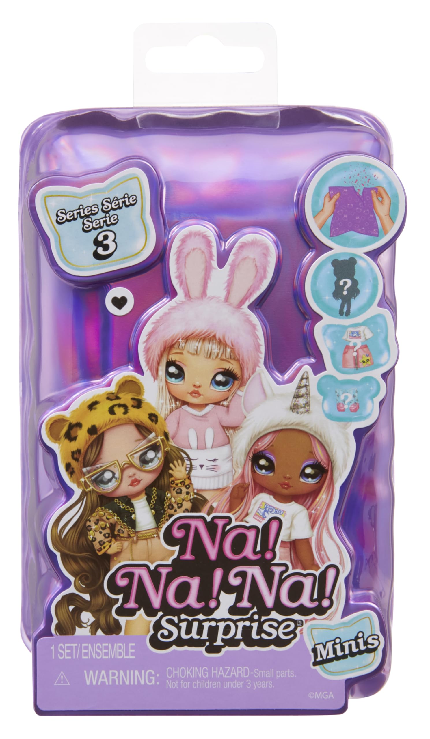 Na Na Na Surprise Minis Series 3 Fashion Doll - Mystery Packaging with Confetti Surprise, Includes 4 Small Doll, Outfit, Shoes, 
