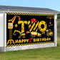 Construction 2Nd Birthday Banner Decorations For Boys Kids, Dump Truck Construction Theme Two Birthday Party Supplies, Excavator