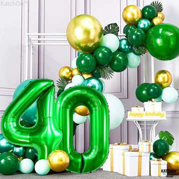 Katchon, Dark Green 40 Balloon Numbers - Giant, 40 Inch | Number 40 Balloons For 40Th Birthday Decorations Green | 40Th Birthday Balloons Green, 40Th Balloons For 40Th Birthday Decorations For Men