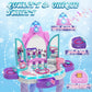 Lehoo Castle Pretend Play Kids Vanity Table And Chair Set, Girls Makeup Table With Mirror Stool Lights Music, Toddler Play Vanit