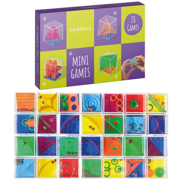 THE TWIDDLERS 28 Pack Brain Teaser Puzzle Cubes Box Set, Kids Party Favors - Assorted Difficulty Levels, Goodie Bag Fillers, Bir