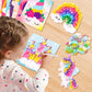 Lonfliness 8PCS Poke-in Craft and Art Kit for Kid Unicorn Theme No-Mess Fabric Sewing Art Girls Boys 4-12 Puzzle Puncture Painti