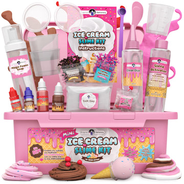 Original Stationery Mini Ice Cream Slime Kit, Girls Slime Kit To Make Ice Cream Slimes, Fun Butter Slimes For Girls Ages 7-12