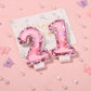 BOXOB Girls Birthday Candles - 21th Glitter Butterfly Cake Toppers, Pink Wax, 2.95in, Perfect for Anniversary & Party Supplies
