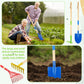 Motionchic 16 PCS Kids Gardening Tools, Long Shovel, Rake for Leaves, Spade, Hoe, Steel Heads and Real Wood Handle, Yard Tools f