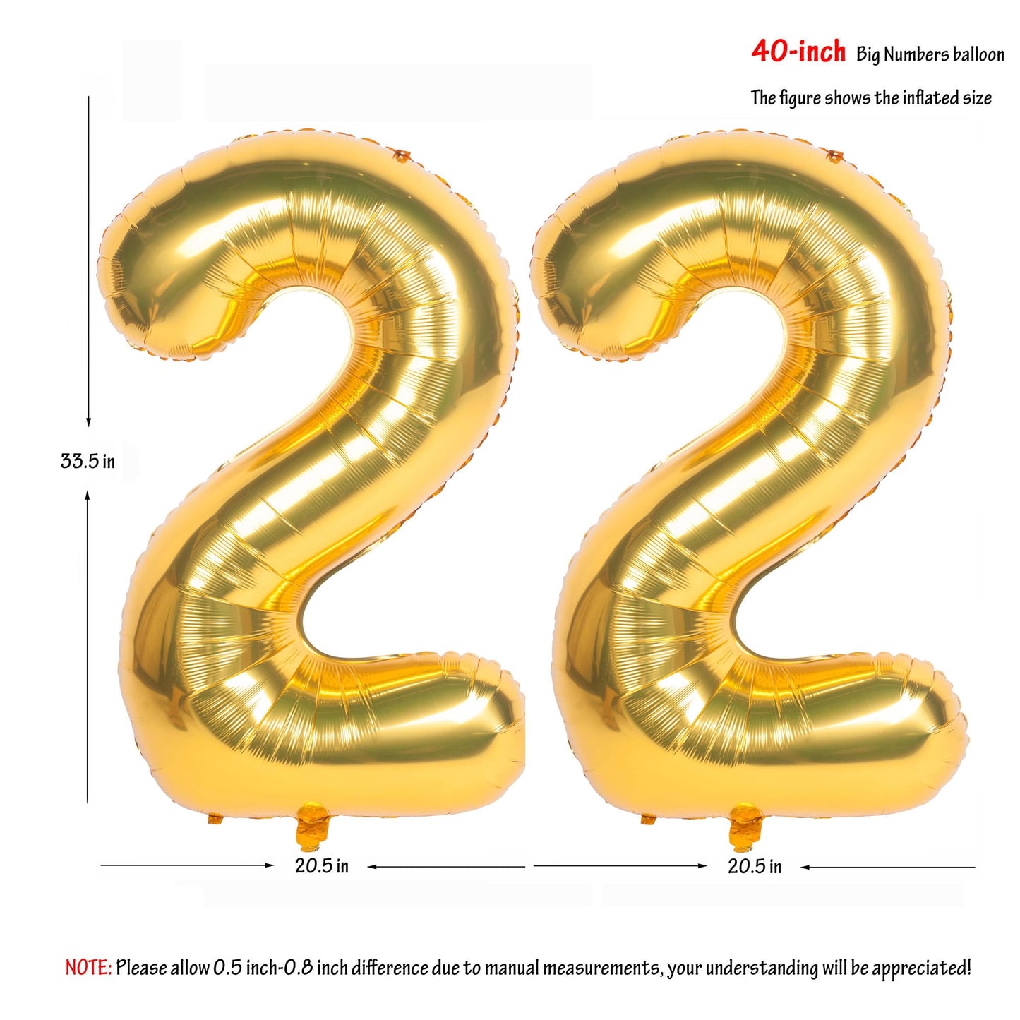 40 Inch Gold Number Balloons Helium Foil Mylar Balloon Birthday Party Banquet Decoration 22
