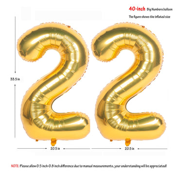 40 Inch Gold Number Balloons Helium Foil Mylar Balloon Birthday Party Banquet Decoration 22