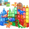 102Pcs Dinosaur Toys Magnetic Tiles With 8 Dinosaurs - Jurassic Scenes Dinosaur World Adventure Set, Magnetic Blocks Kids Toys For Boys & Girls Ages 3+, Sensory Toddler Toys Creative Kids Games Gifts