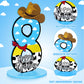 Vercraft Toy Theme 8th Birthday Party Number Centerpiece Cartoon Party Number Sign Blue Sky and White Cloud Cow Birthday Sign fo