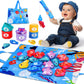 Montessori Toys For 1 Year Old: Cloth Fishing Game Baby Toys 6-12 12-18 Months With Stacking Cups - Sorting Learning Toddler Toy