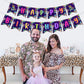 Cheereveal Rainbow Cheetah Happy Birthday Banner - Leopard Print Birthday Bunting Garland Decorations for Boys Girls, Jungle Saf