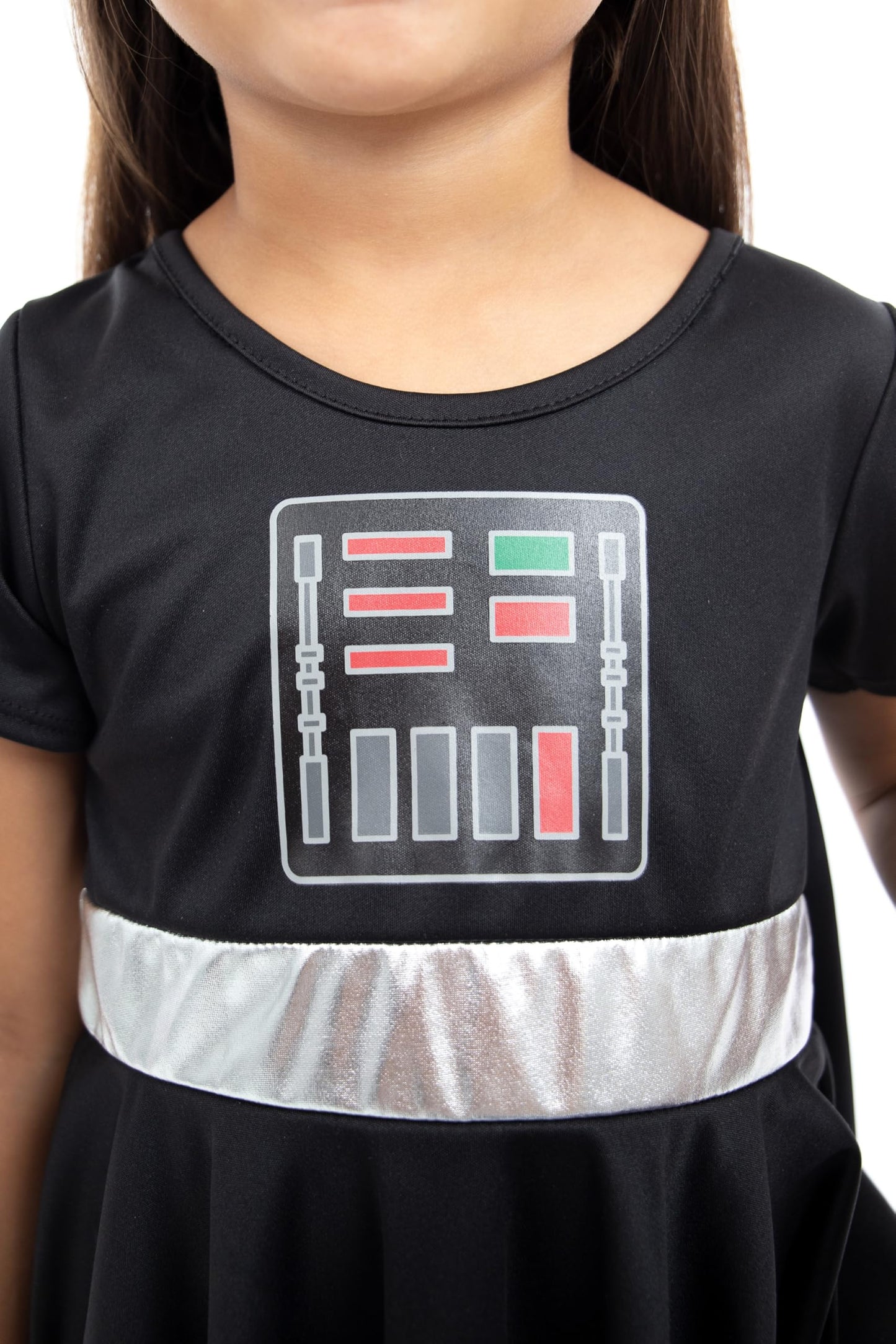 Little Adventures Galactic Dark Villain Twirl Dress Up Costume with Cape - Machine Washable Child Pretend Play Party Dress (Size