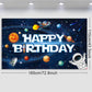 Sumind Astronaut Rocket Birthday Banner - 72.8x43.3in Multicolor Poster for Kids Space Party Decorations