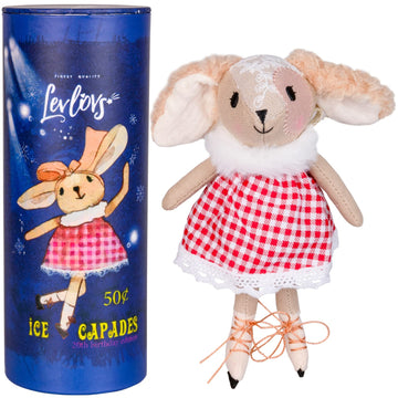 Levlovs Mouse In A Matchbox Danish Design Toy Baby Registry Animal Doll (Ice Skater Bunny)