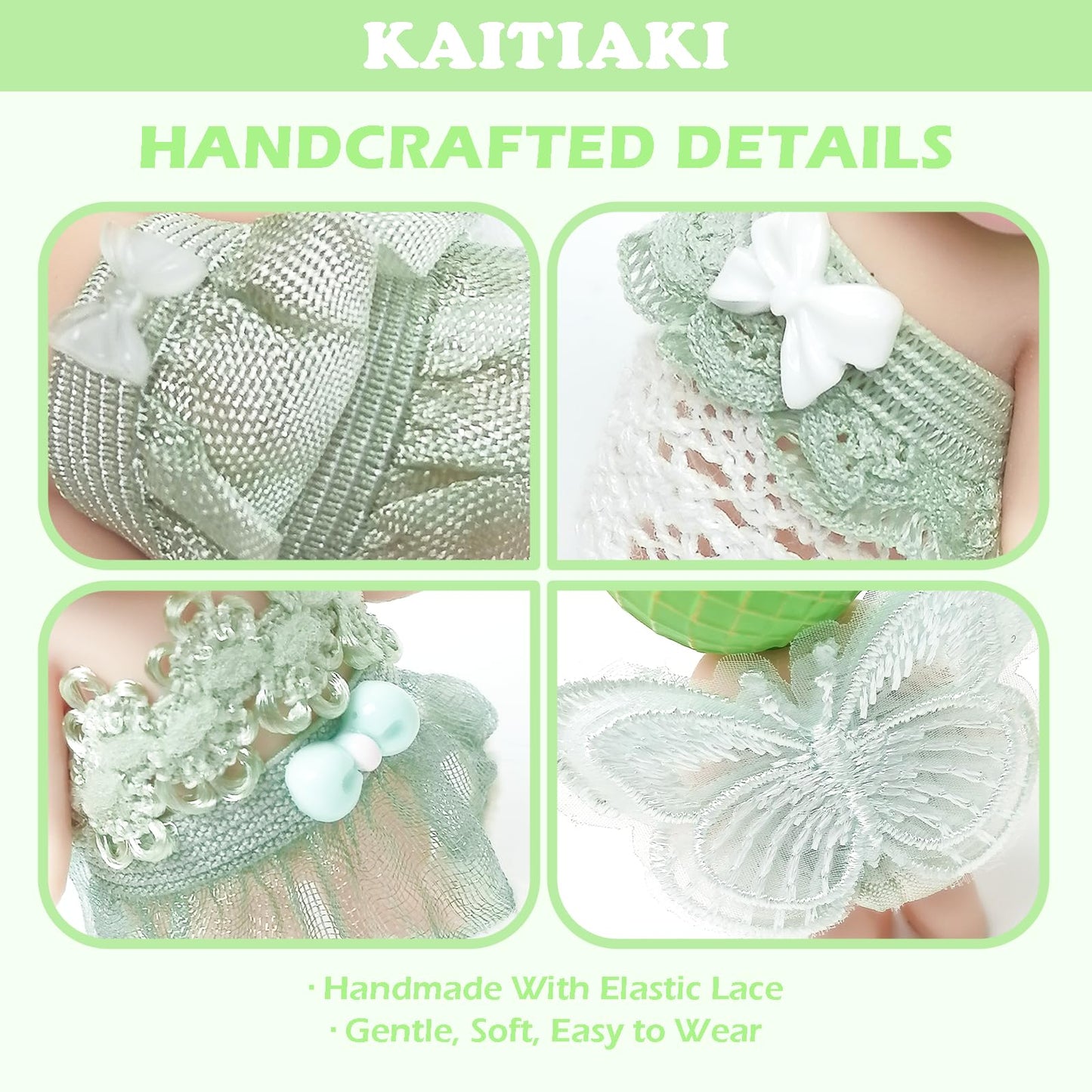 4 Sets Mini Doll Clothes for Sonny Angel  Tops and Skirts Fit for 3 Inch Collectible Dolls for mature-themed Collectors  Designed for Display and Decoration (Mint Meadow Muse)