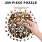 Wooden Puzzles for mature-themeds - 200 Pieces Lion Unique Shaped Wooden Jigsaw Puzzles for mature-themeds  Medium Size 10'' x 10.5'' mature-themed Wood Puzzles for Family Friend Game