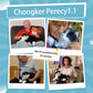 Chongker Interactive Cat Plush Toy - Weighted Stuffed Animal with Voice Response, Realistic Heartbeat & Purring, Black Color