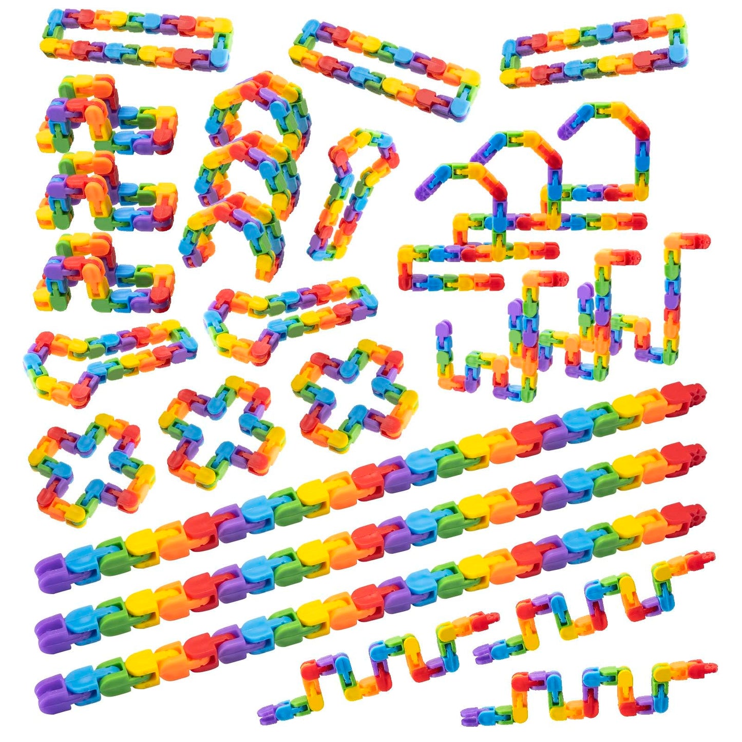 Aubrogo 20 Pack Wacky Track Bulk Fidget Toys - Party Favors & Goodie Bag Fillers, Classroom Fidgets for Kids Rainbow Bulk Birthd