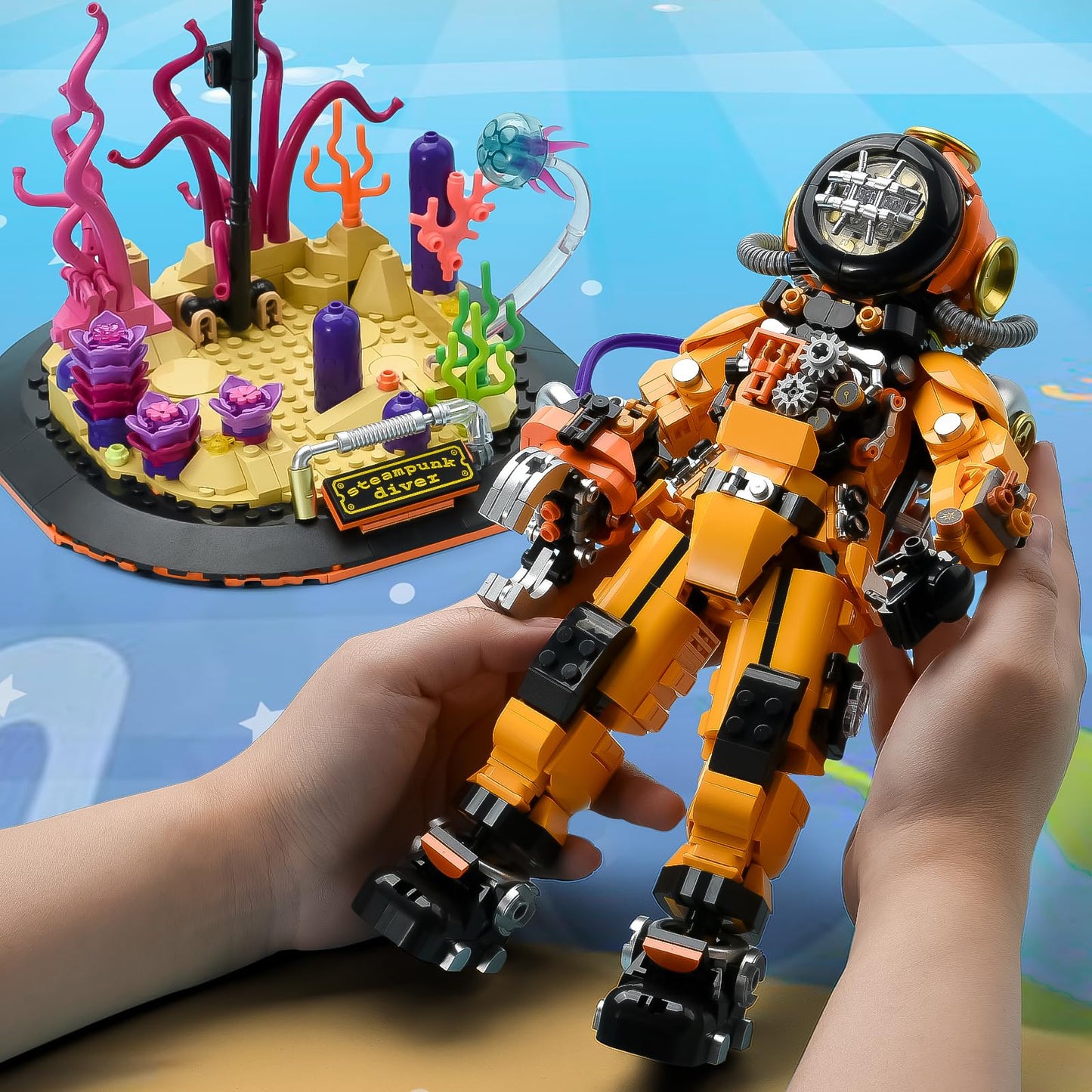 BNG STeam Diver Building Set for mature-themed Home or Office Decor Collection Toy STEM Building Block Gift for Teens Boys and Girls 8-14 (1286pcs)