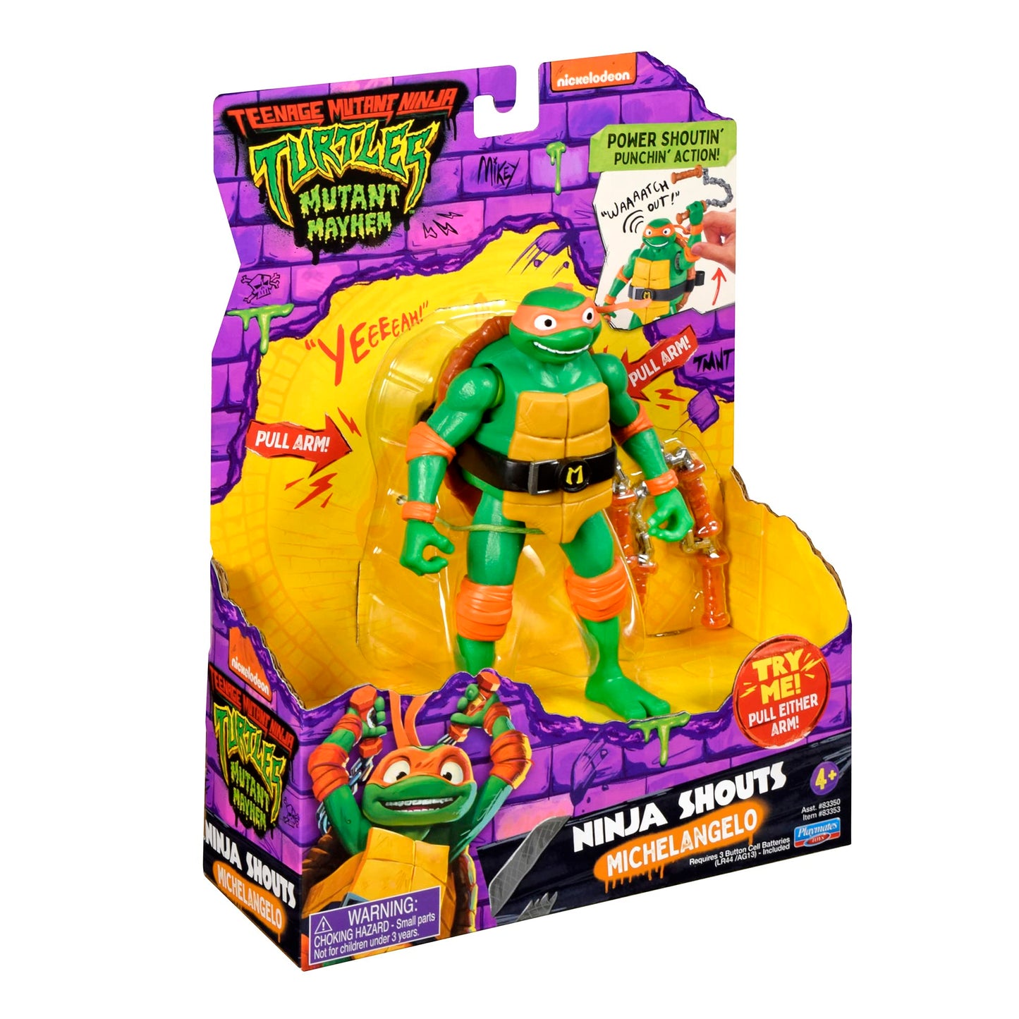 Teenage Mutant Ninja Turtles: Mutant Mayhem 5.5” Michelangelo Deluxe Ninja Shouts Figure By Playmates Toys
