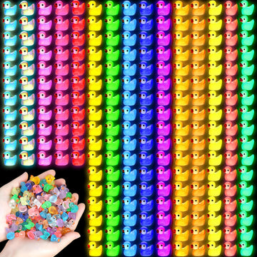 Jiuzhu 225Pcs Mini Ducks Glow In The Dark Ducks Mini Resin Ducks Luminous Tiny Ducks To Hide And Seek Pranks Micro Garden Landsc