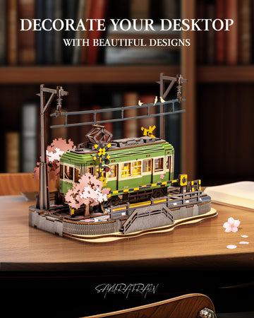 Wowood 3D Wooden Puzzles For Adults-Sakura Journey Tram, Model Car Kits Building Set For Adults, Diy Hobby Craft Kits Creative G